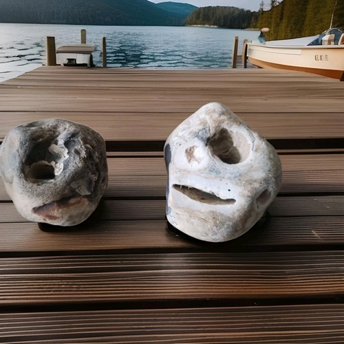 Pair hag stones natural - ,