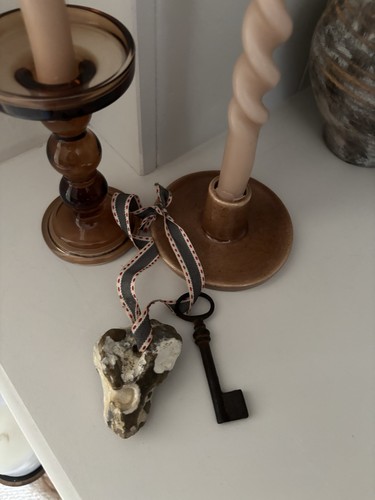 Vintage hag stone - stone, key