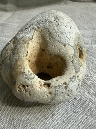 Natural holed beach stone - natural, hag