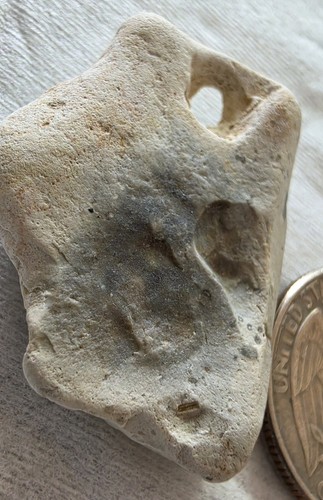 Pendant shaped hag stone - shaped, /