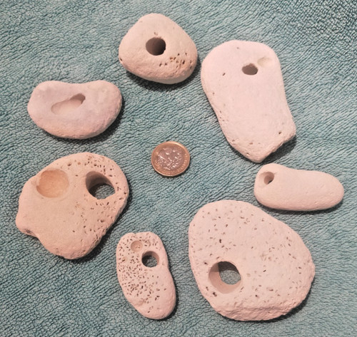Natural chalk hag stones - chalk,