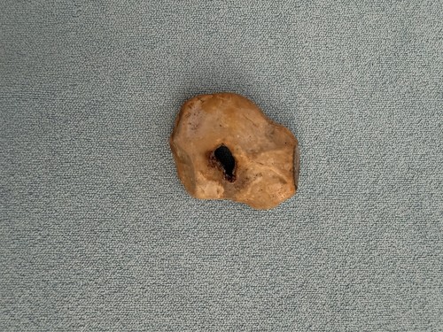 Natural hag stone holey pebble - natural,