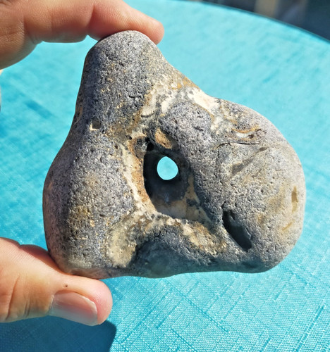 Natural hag stone - a,