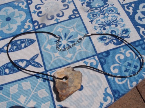 Natural hag stone pendant - ,
